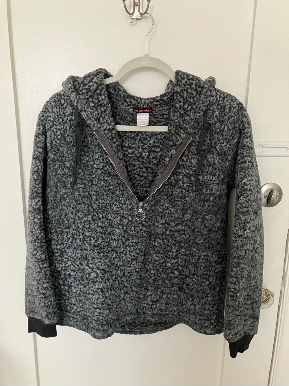 Weekending Gray Hoodie, size L